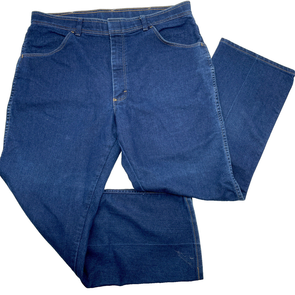 Vintage Wrangler 85498PS 38x29 Medium Wash Hook Eye Button Jeans Actually 36x29